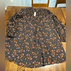 Sanctuary Long Sleeve Smocked Knee Length Dress Plus Size 18W NWT